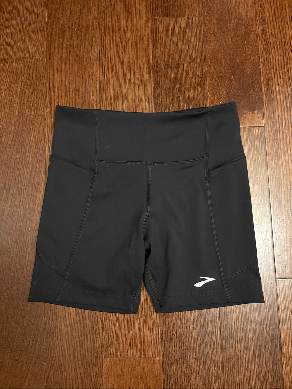 Brooks Black High-Waist Bike Shorts with Logo